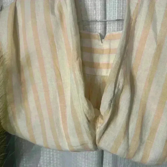 Anthropologie Women’s Size 2 Oasis Striped High-rise Linen Pants in Peach/Cream - Picture 10 of 15